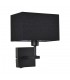 Modern Bedside Lamp Black Matt 1 Light  with Black, Rectangular Shade, E27 - 1