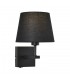 Modern Bedside Lamp Black Matt 1 Light  with Black, Round Shade, E27 - 1