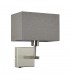 Modern Bedside Lamp Nickel 1 Light  with Gray, Rectangular Shade, E27 - 1