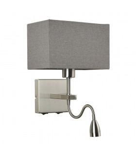 Modern LED Bedside Lamp Nickel, Warm White 3000K 350lm - 1