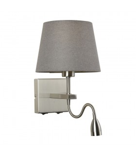 Modern LED Bedside Lamp Nickel, Warm White 3000K 350lm - 1
