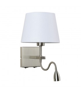 Modern LED Bedside Lamp Nickel, Warm White 3000K 350lm - 1