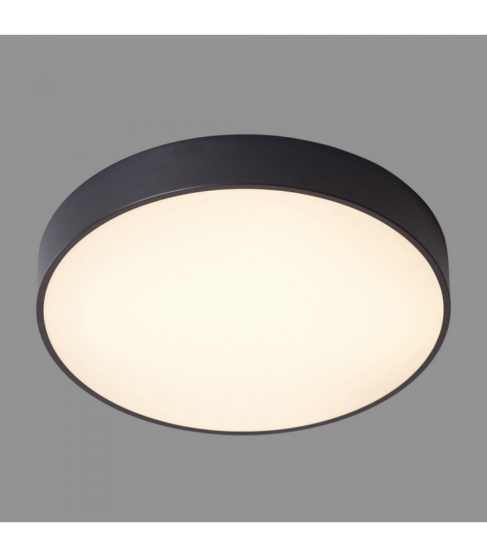 Modern LED Flush Ceiling Light Black, Warm White 3000K 1800lm - 2