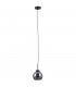 Scandinavian Hanging Pendant Black Matt 1 Light  with Smoky Shade, E27 - 2