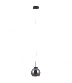 Scandinavian Hanging Pendant Black Matt 1 Light  with Smoky Shade, E27 - 2