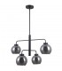 Scandinavian Hanging Pendant Black Matt 4 Light  with Smoky Shade, E27 - 1