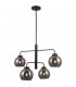Scandinavian Hanging Pendant Black Matt 4 Light  with Smoky Shade, E27 - 2