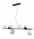 Modern Hanging Pendant Black 6 Light  with White Shade, G9 - 1