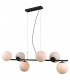 Modern Hanging Pendant Black 6 Light  with White Shade, G9 - 2
