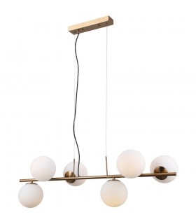 Modern Hanging Pendant Golden 6 Light  with White Shade, G9 - 2