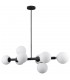 Modern Hanging Pendant Black 8 Light  with White Shade, G9 - 1