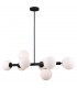 Modern Hanging Pendant Black 8 Light  with White Shade, G9 - 2