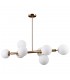 Modern Hanging Pendant Golden 8 Light  with White Shade, G9 - 1