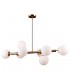 Modern Hanging Pendant Golden 8 Light  with White Shade, G9 - 2