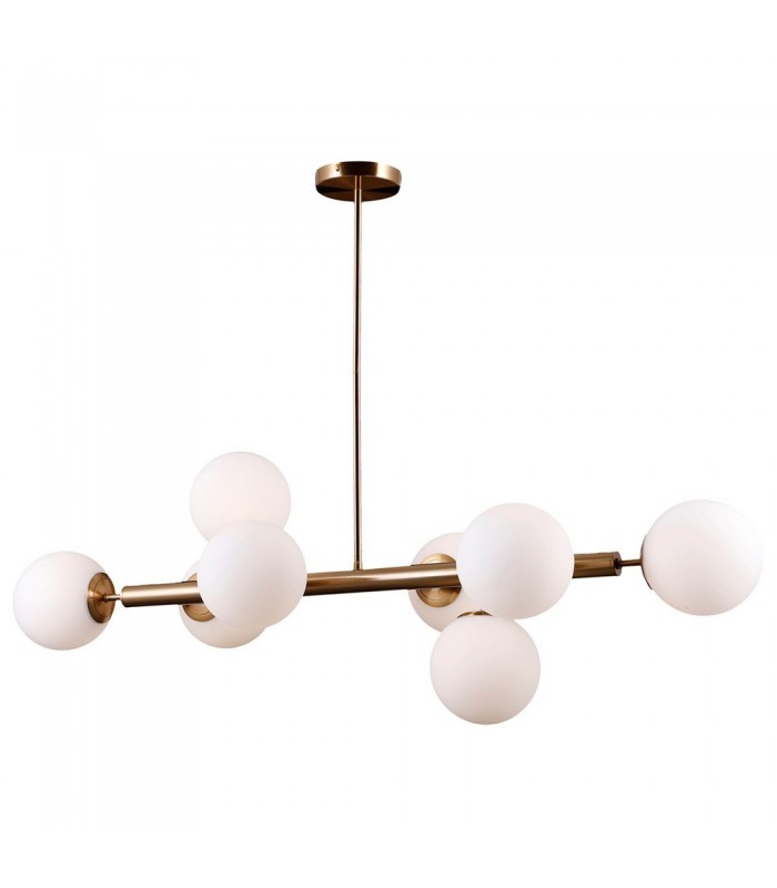 Modern Hanging Pendant Golden 8 Light  with White Shade, G9 - 2