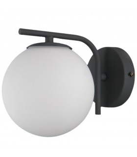 Modern Wall Lamp Black 1 Light  with White Shade, G9 - 1