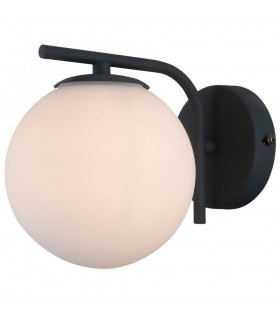 Modern Wall Lamp Black 1 Light  with White Shade, G9 - 2