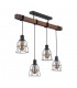 Industrial And Retro Hanging Pendant Black Matt 4 Light , E27 - 1