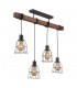 Industrial And Retro Hanging Pendant Black Matt 4 Light , E27 - 2