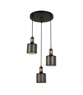 Modern Hanging Pendant Black 3 Light , E27 - 1