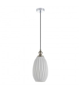 Modern Hanging Pendant Satin Nickel 1 Light  with Clear Shade, E27 Dimmable - 2
