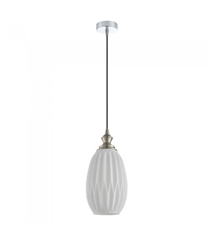 Modern Hanging Pendant Satin Nickel 1 Light  with Clear Shade, E27 Dimmable - 2