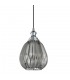 Modern Hanging Pendant Chrome 1 Light  with Smoke Grey Shade, E27 Dimmable - 1