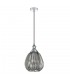 Modern Hanging Pendant Chrome 1 Light  with Smoke Grey Shade, E27 Dimmable - 2