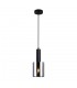 Modern Hanging Pendant Black 1 Light  with Glass, Smoky Shade, E27 - 2