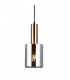 Modern Hanging Pendant Brass 1 Light  with Glass, Smoky Shade, E27 - 1