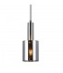 Modern Hanging Pendant Satin Nickel 1 Light  with Glass, Smoky Shade, E27 - 1