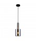 Modern Hanging Pendant Satin Nickel 1 Light  with Glass, Smoky Shade, E27 - 2