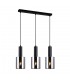 Modern Hanging Pendant Black 3 Light  with Smoky Shade, E27 - 1
