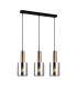 Modern Hanging Pendant Brass 3 Light  with Smoky Shade, E27 - 1