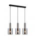 Modern Hanging Pendant Satin Nickel 3 Light  with Smoky Shade, E27 - 1