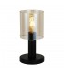 Modern Table Lamp Black 1 Light  with Amber Shade, E27 - 1