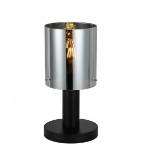 Modern Table Lamp Black 1 Light  with Smoky Shade, E27 - 1