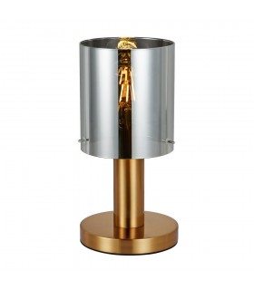 Modern Table Lamp Brass 1 Light  with Smoky Shade, E27 - 1