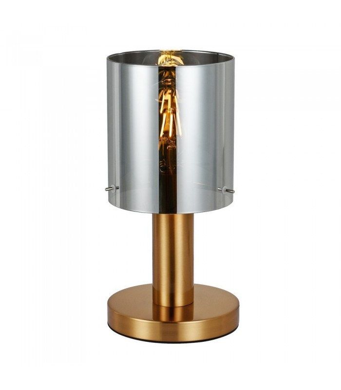 Modern Table Lamp Brass 1 Light  with Smoky Shade, E27 - 1