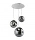 Modern Hanging Pendant Chrome 1 Light  with Smoky Shade, E27 - 1