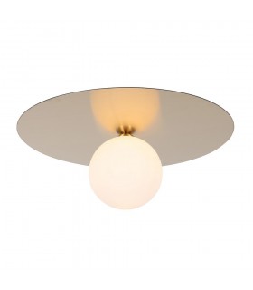 Modern Flush Ceiling Light Golden Light  with White Shade, G9 - 1