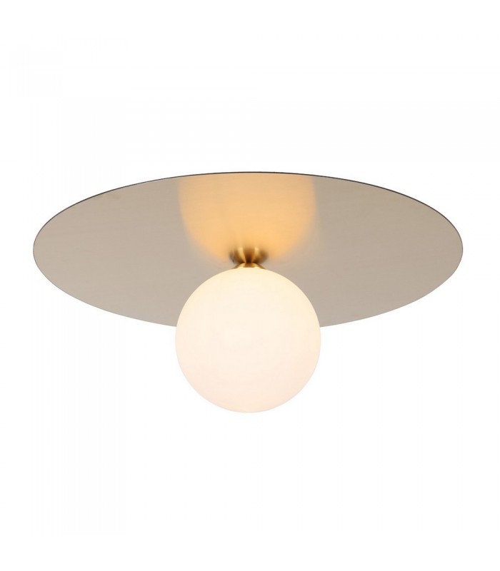 Modern Flush Ceiling Light Golden Light  with White Shade, G9 - 1