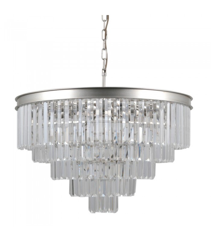 Hanging Pendant Silver 11 Light  with Crystal Glass Shade, E14 - 1