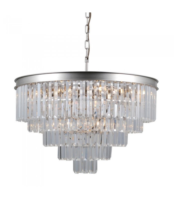 Hanging Pendant Silver 11 Light  with Crystal Glass Shade, E14 - 2