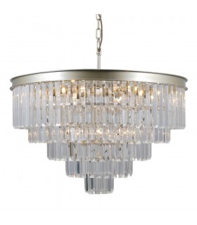 Hanging Pendant Golden Champagne 11 Light  with Crystal Glass Shade, E14 - 2