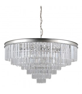 Hanging Pendant Silver 14 Light  with Crystal Glass Shade, E14 - 1