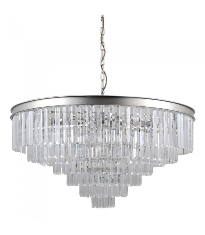 Hanging Pendant Silver 14 Light  with Crystal Glass Shade, E14 - 1