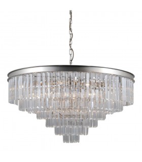 Hanging Pendant Silver 14 Light  with Crystal Glass Shade, E14 - 2