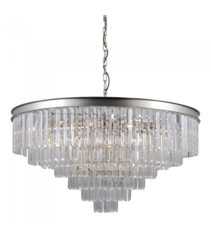 Hanging Pendant Silver 14 Light  with Crystal Glass Shade, E14 - 2