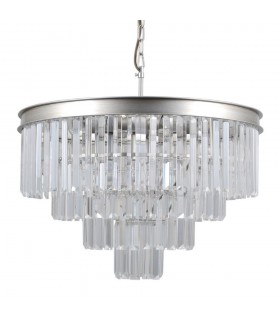Hanging Pendant Silver 8 Light  with Crystal Glass Shade, E14 - 1